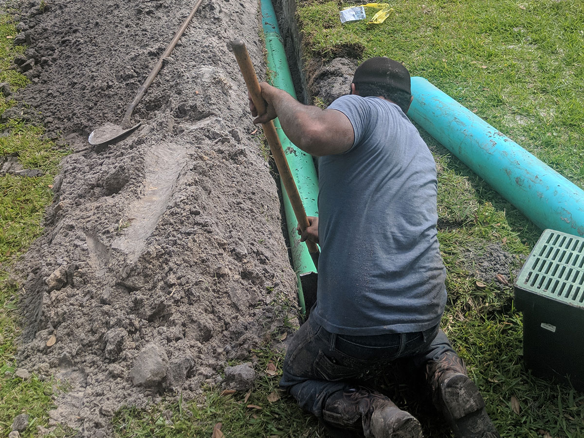 Landscape Drainage at Quality Services in Lake Mary, Florida