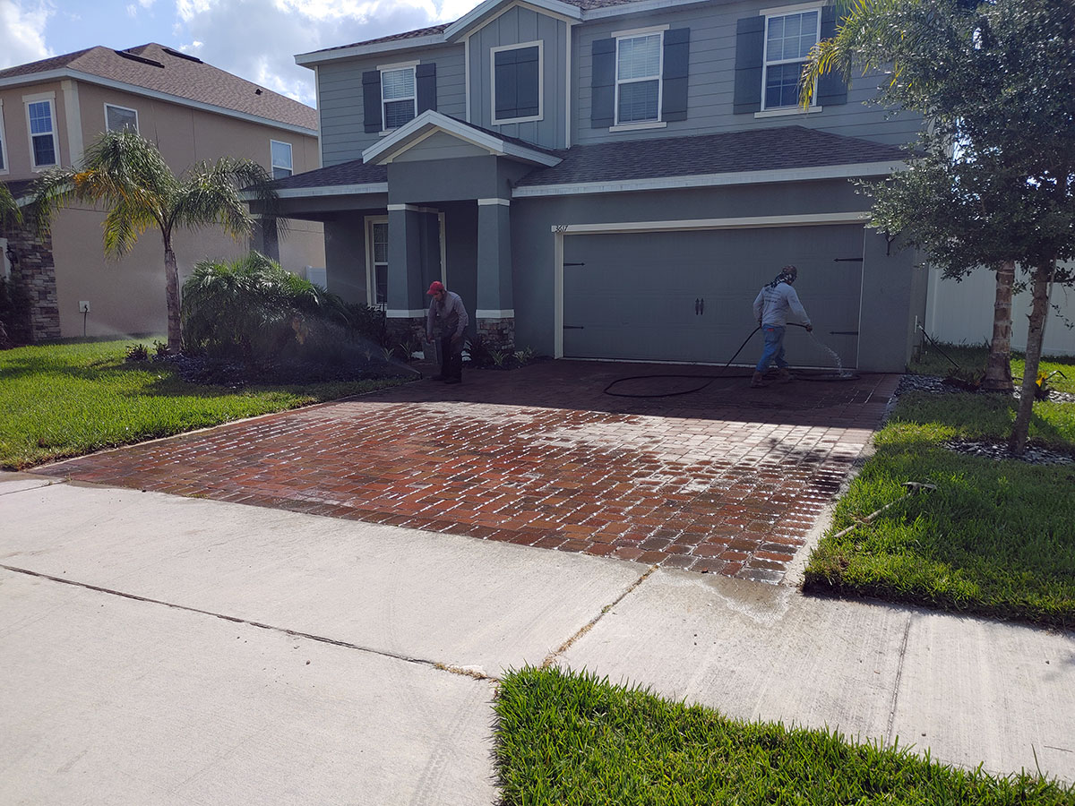 Orlando Paver Repair and Driveway Expansion by Quality Services Construction in Lake Mary Florida