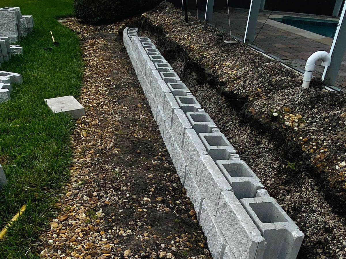 Structural Retaining Wall Installation in Orlando, Florida by Quality Services